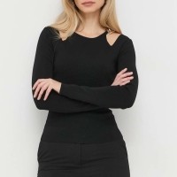 Patrizia Pepe черен пуловер с вискоза 8K0093 K007